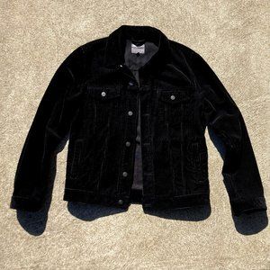 ASOS black corduroy trucker jacket Medium
